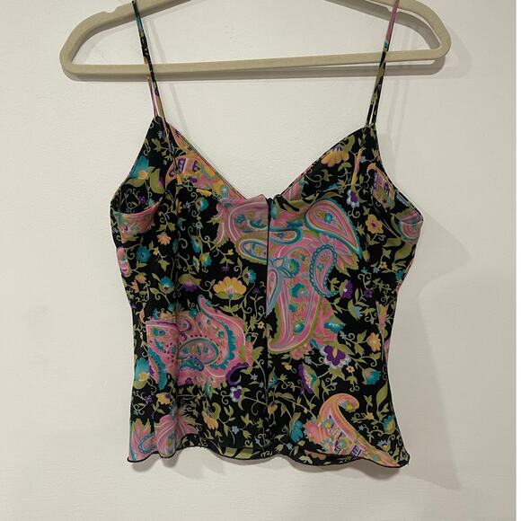 Vintage Y2K Paisley Floral Tank Top Fairycore Boho Retro - Picture 3 of 4